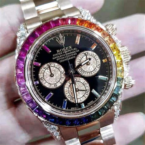 rolex rose gold rainbow daytona|Rolex daytona rainbow 2022 price.